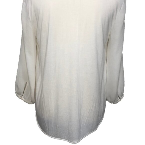 LOFT (PM) White/Cream Long Sleeve Blouse - Picture 2 of 8